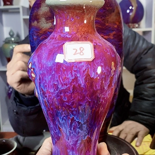 摆件尚峰钧窑作品微瑕新疆不包邮