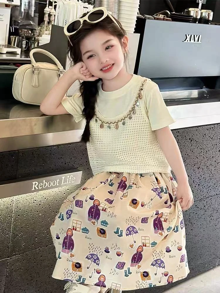 园【051-100】2025夏季新款时尚洋气儿童短袖T恤10号