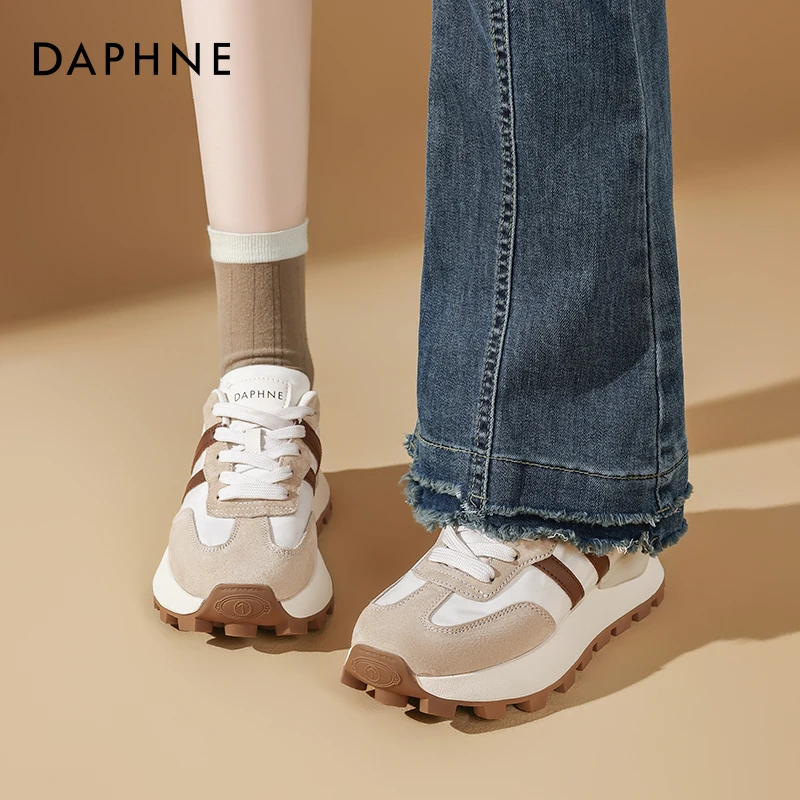 达芙妮阿甘鞋女厚底2025春夏新款爆款小蛮腰老爹运动潮鞋德训鞋子