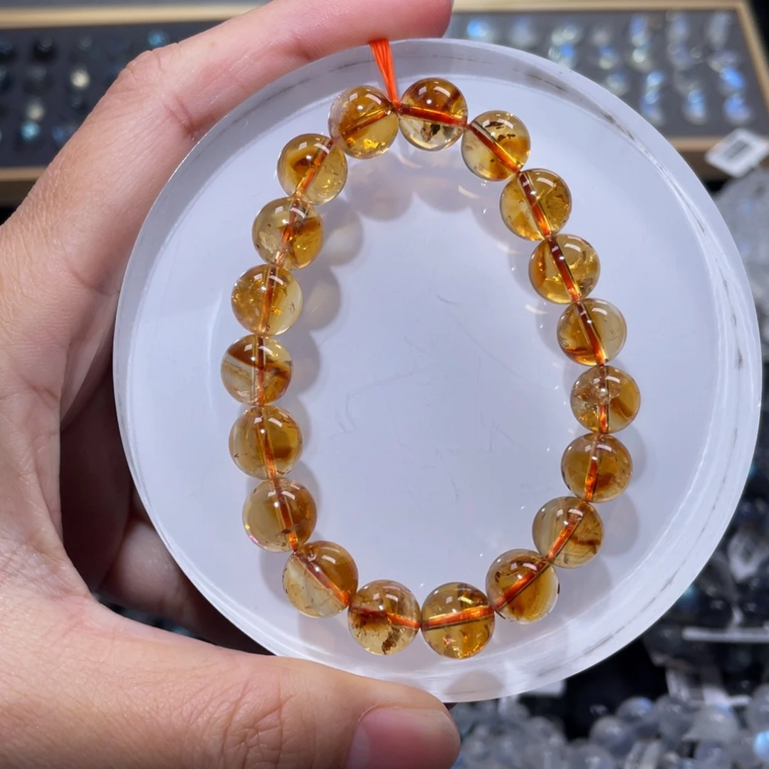 水晶手链未镶嵌暴力黄塔晶手链10m