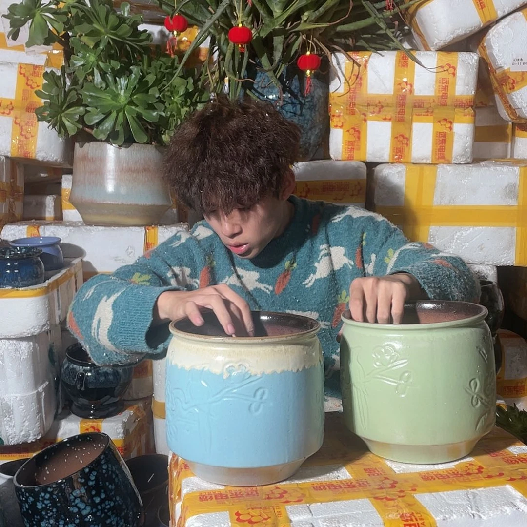 红陶宜兴紫砂花盆