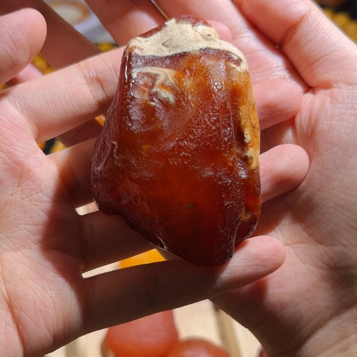 琥珀颈饰未镶嵌蜜蜡全皮手把