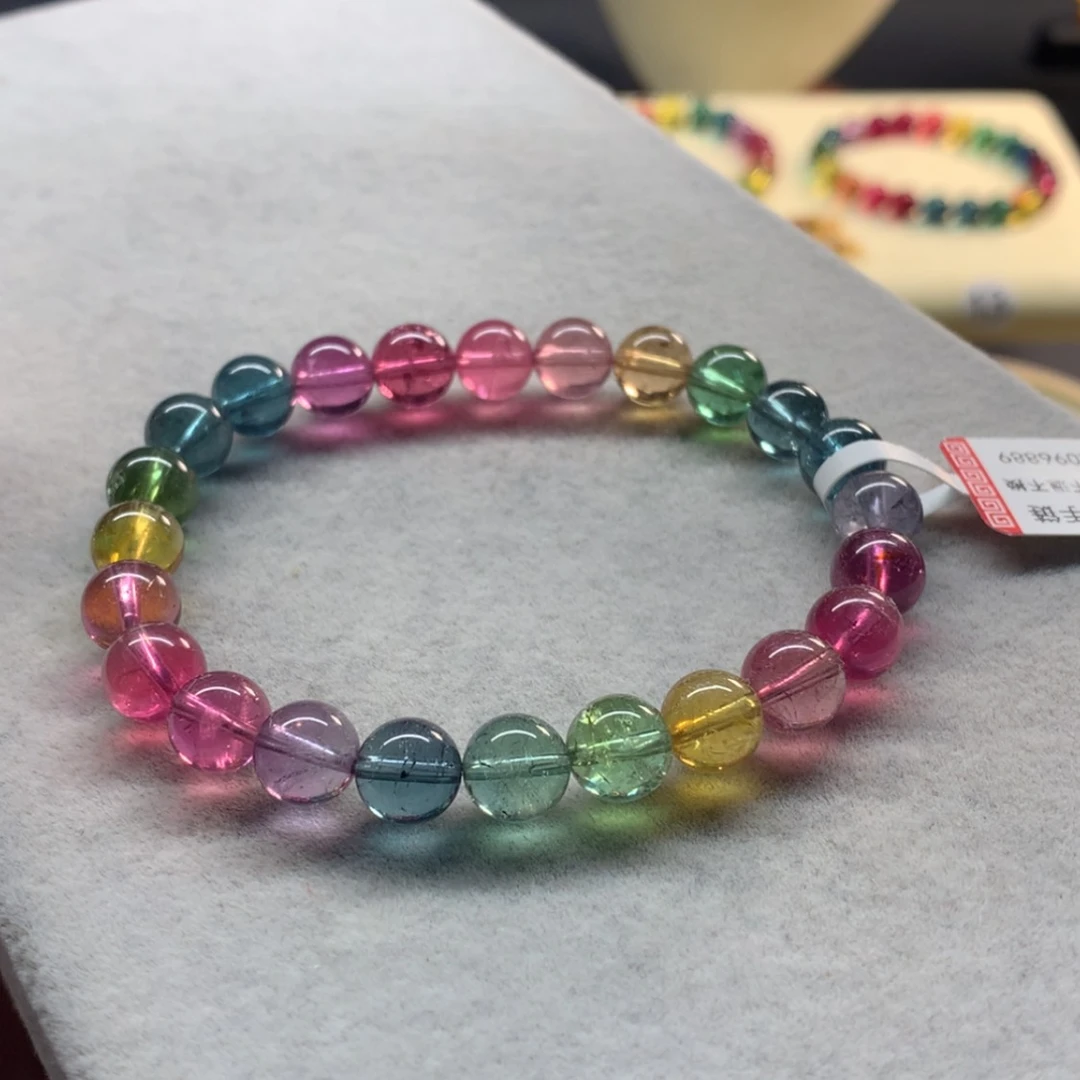 【闪购商品】未镶嵌手链碧玺荧光色标单圈8