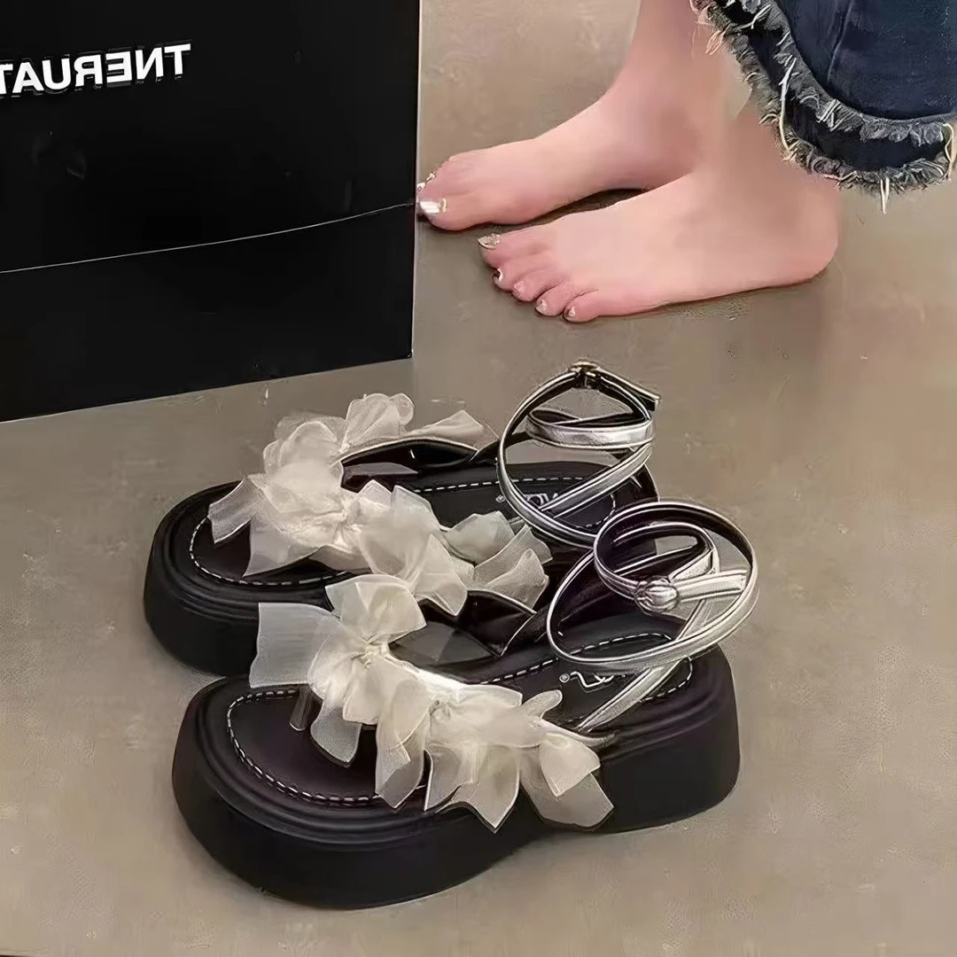 803315-16高级感厚底凉拖鞋外穿女新款夏配裙子仙女风增高跟罗马