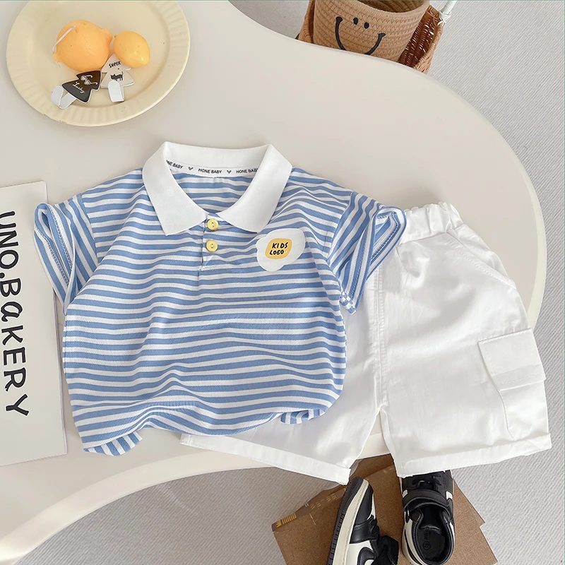 男夏季薄款韩版夏季男童短袖套装帅气上衣套装女童休闲男童洋气