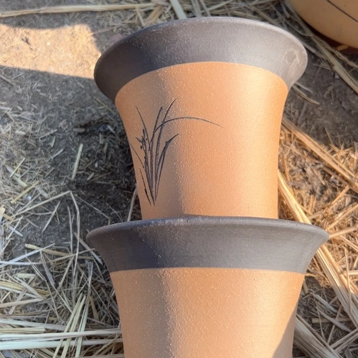 红陶紫砂兰花盆高14