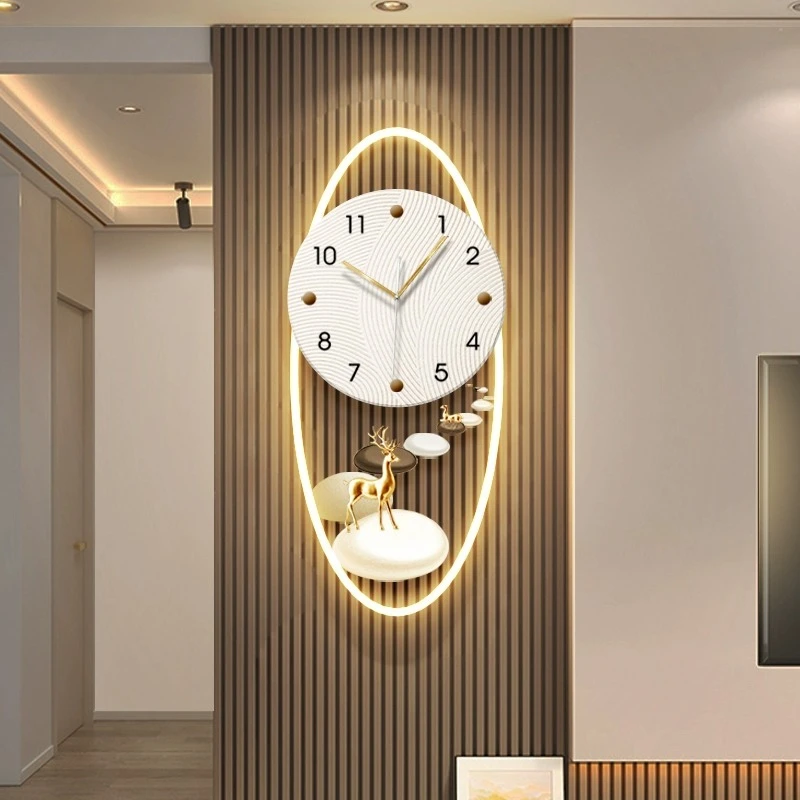 挂钟客厅钟表画电视背景墙创意装饰时钟挂画立体简约餐厅静音挂表