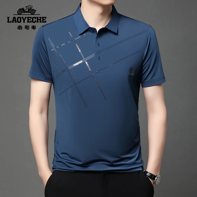 老爷车男士纯色logo短袖时尚翻领POLO衫夏季休闲打底T恤上衣短袖