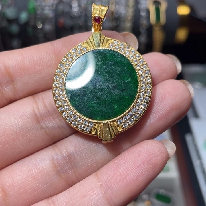 翡翠银S925镶嵌颈饰