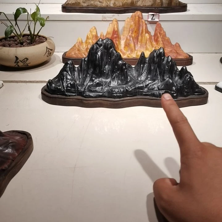 砖雕灵璧石摆件造景山峰