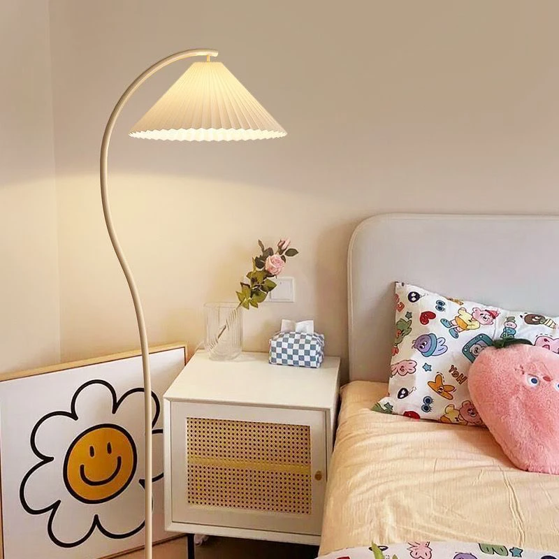 落地灯奶油风百褶少女心ins法式复古立式百褶客厅卧室网红氛围灯