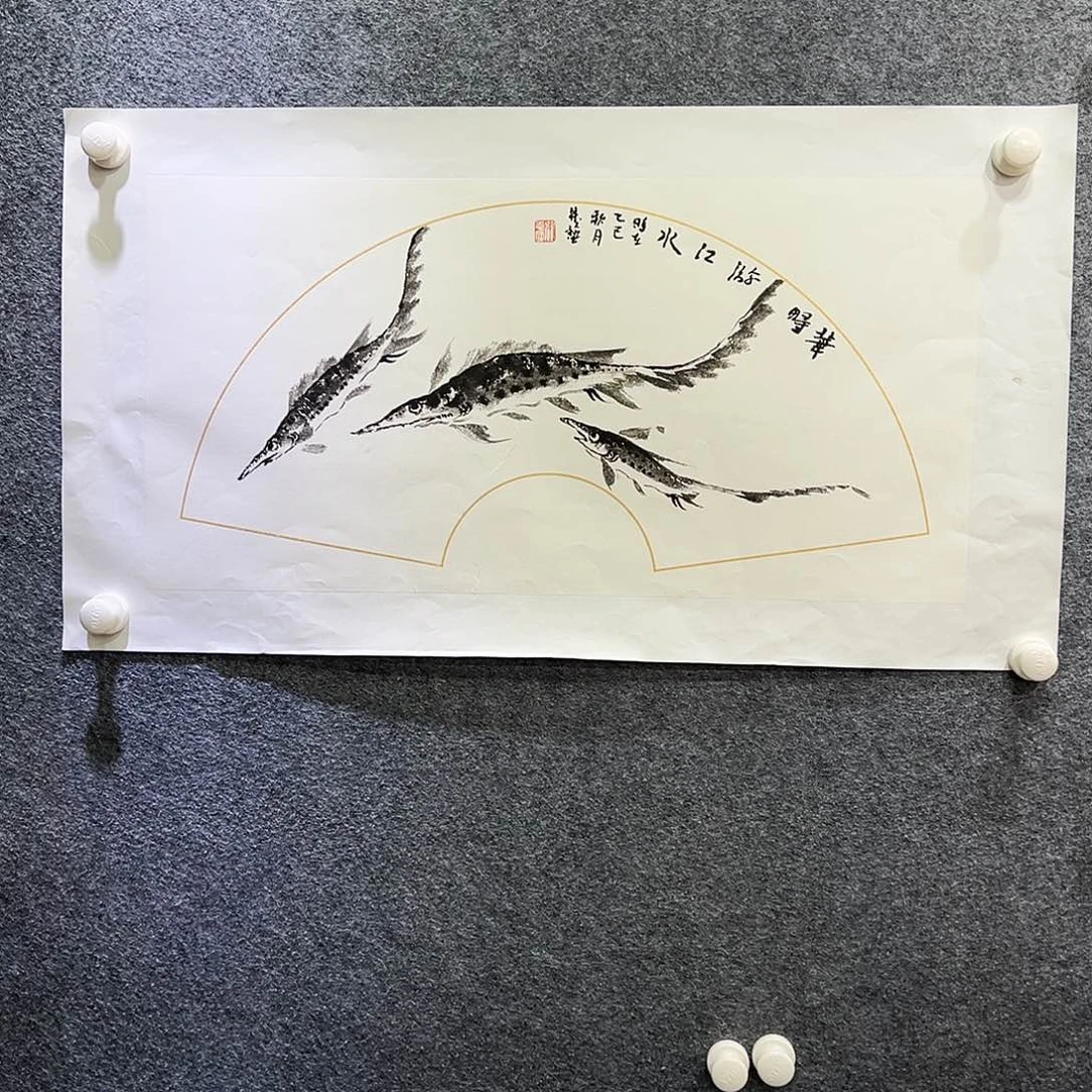 国画知鱼之乐纯手绘