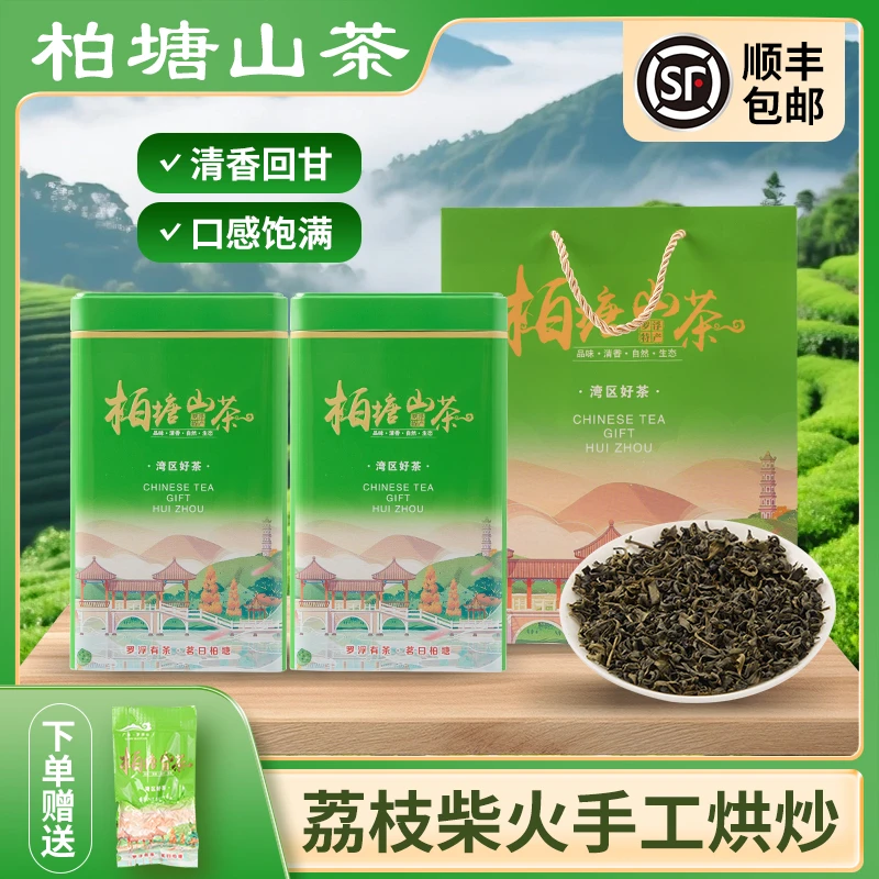柏塘山茶立夏茶广东十大名茶惠州博罗浓香炒青绿茶采摘罗浮山茶叶