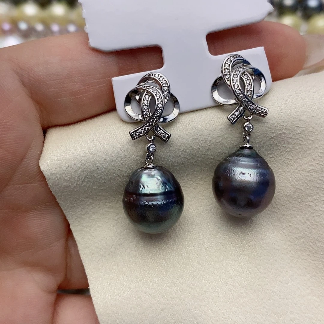 【闪购商品】银S925镶嵌海水珍珠耳饰嘻****猫