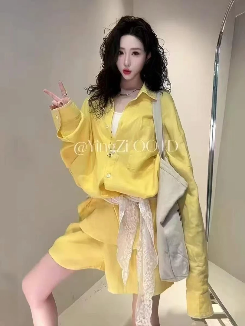 8802新款韩版时尚百搭显瘦翻领单排扣衬衫女