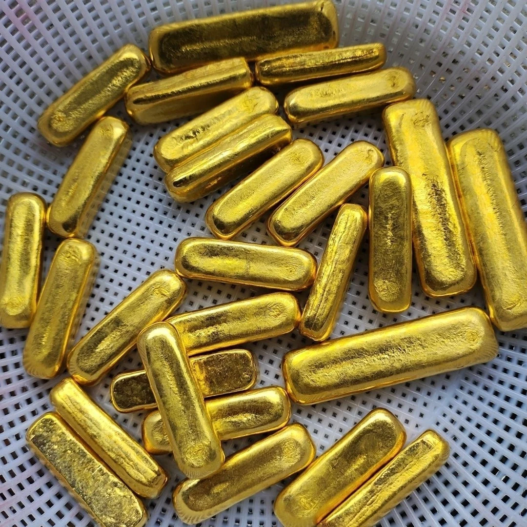 【原料】能火烧的矿石金原料 仿真 实心摆件 铜合金材质非黄金