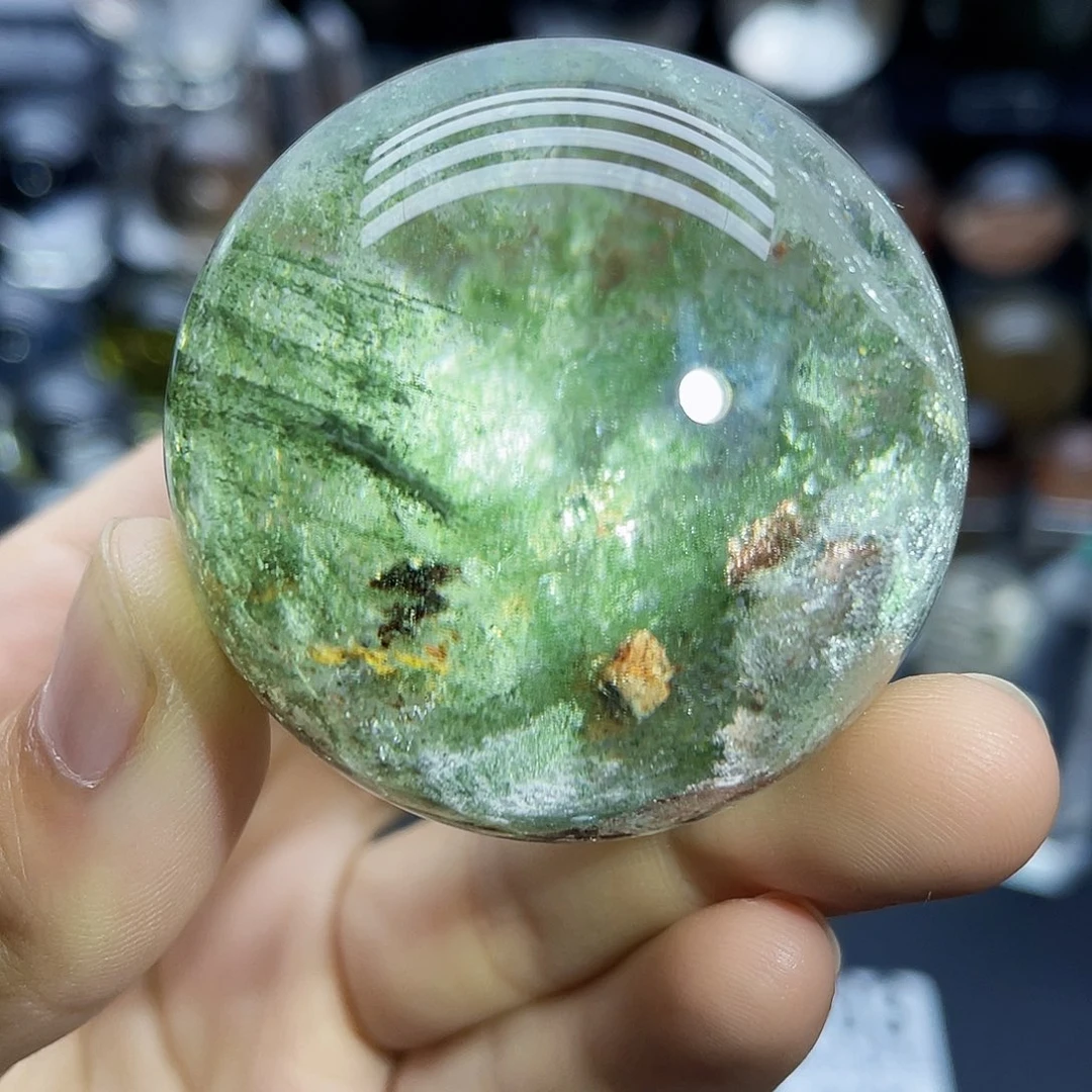 未镶嵌珠宝半成品水晶天然绿幽灵45.3mm