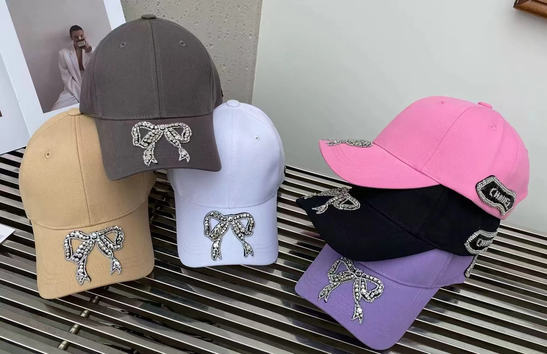 帽之都蝴蝶结立体钻装饰棒球帽