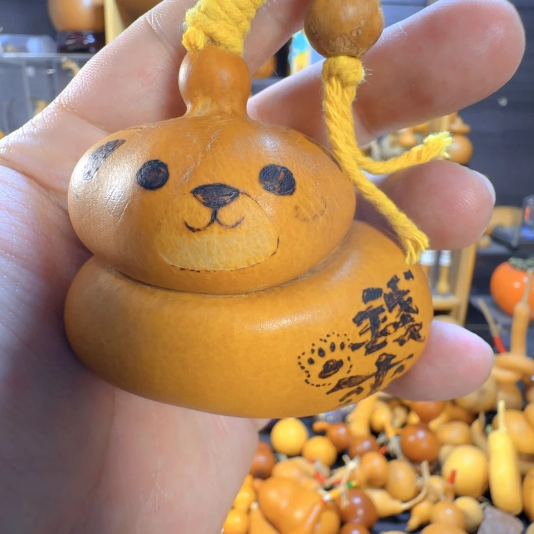 小*桃烙画文玩钱袋葫芦