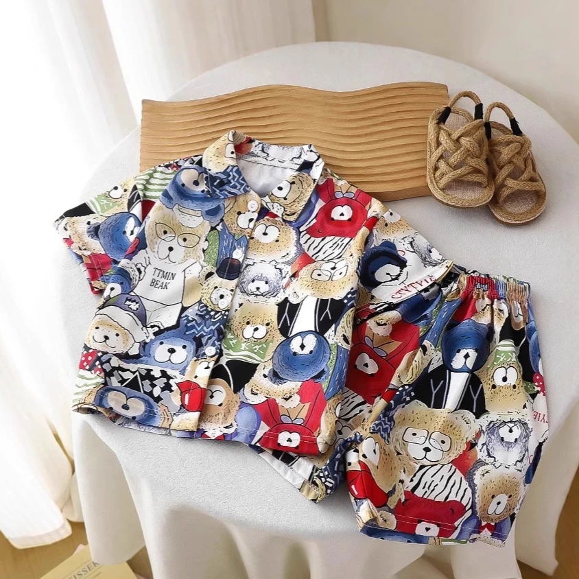 25复古衬衫男夏装港风学生宽松小众设计感趣味新款男装上衣外穿13