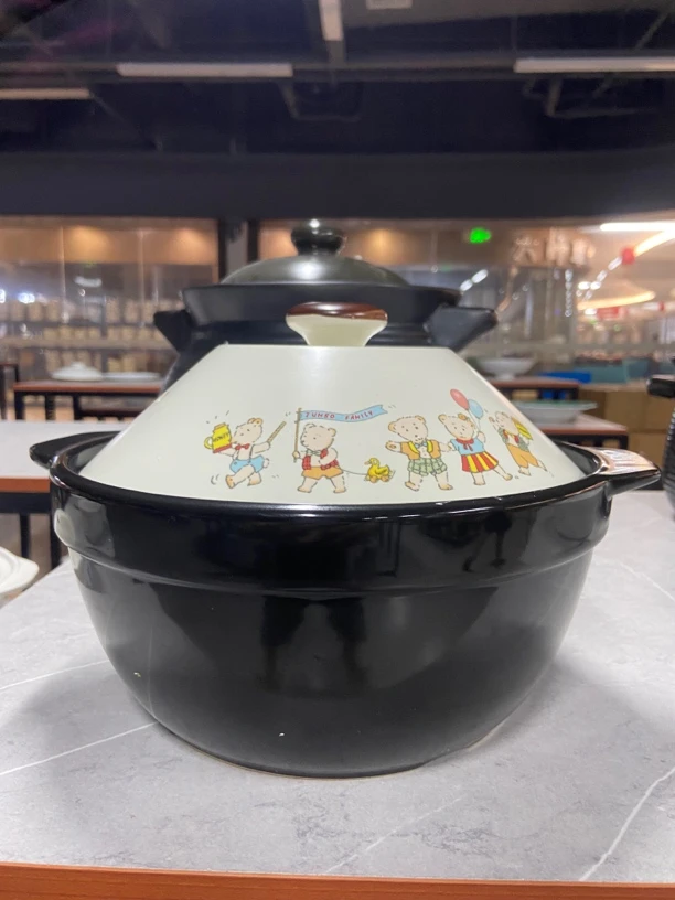 景德镇珍宝砂锅黑色彩熊2512塔吉锅2.5升