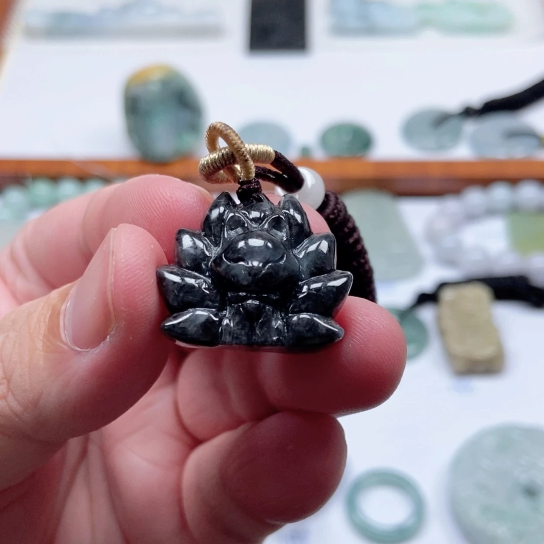 翡翠未镶嵌颈饰九尾乌鸡  天然缅甸ａ货翡翠男女礼物高级感