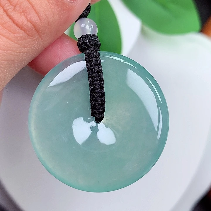 颈饰未镶嵌翡翠平安扣 35.7x6.0mm