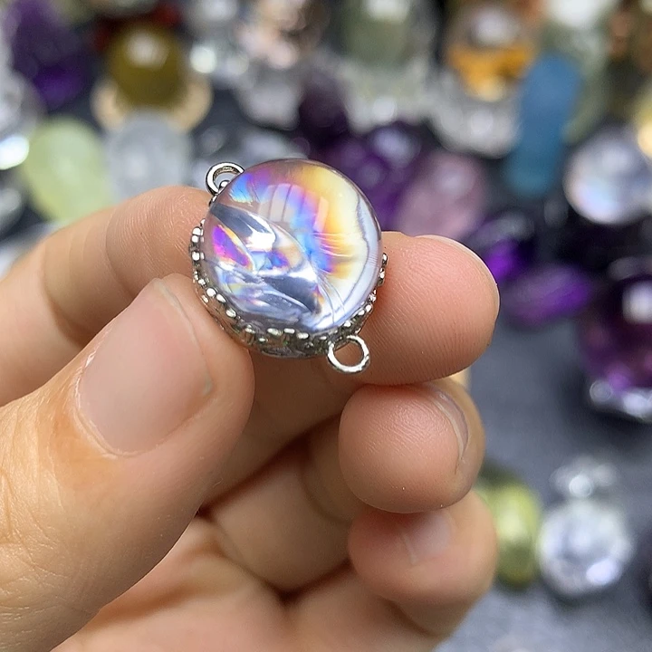 银S925镶嵌珠宝半成品水晶