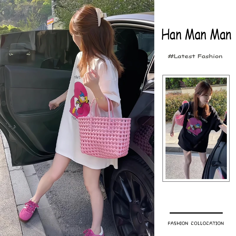 夏季流行穿搭一整套新款2025韩版宽松显瘦卡通印花T恤短裤两件套