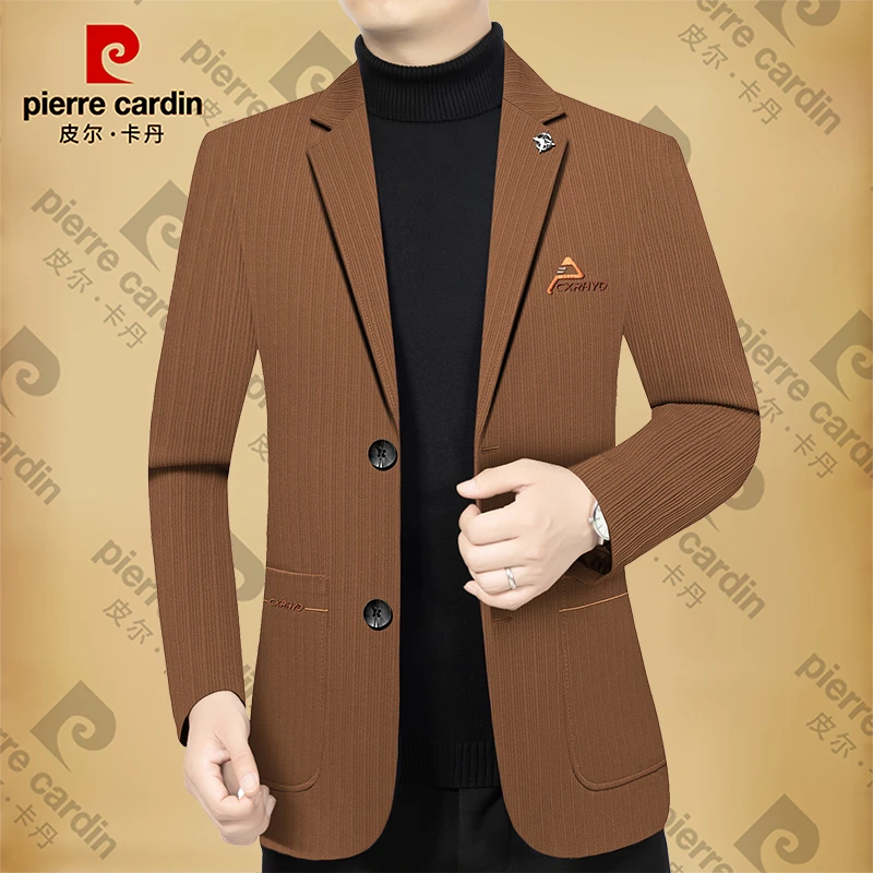 皮尔卡丹春秋季新款高档弹力西服男士春季弹力男装西装领外套薄款