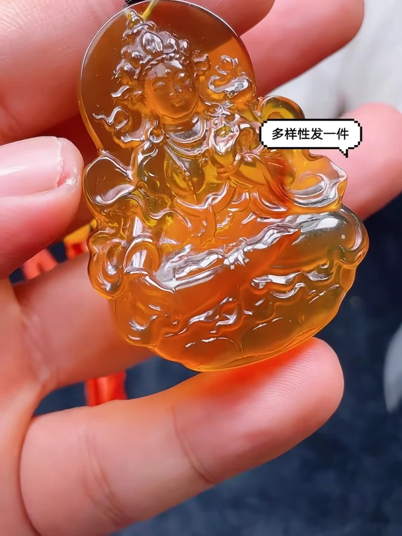 879836T20-3A13-紫蜜度母吊坠-南红+和田玉+玛瑙-多样性/发一件