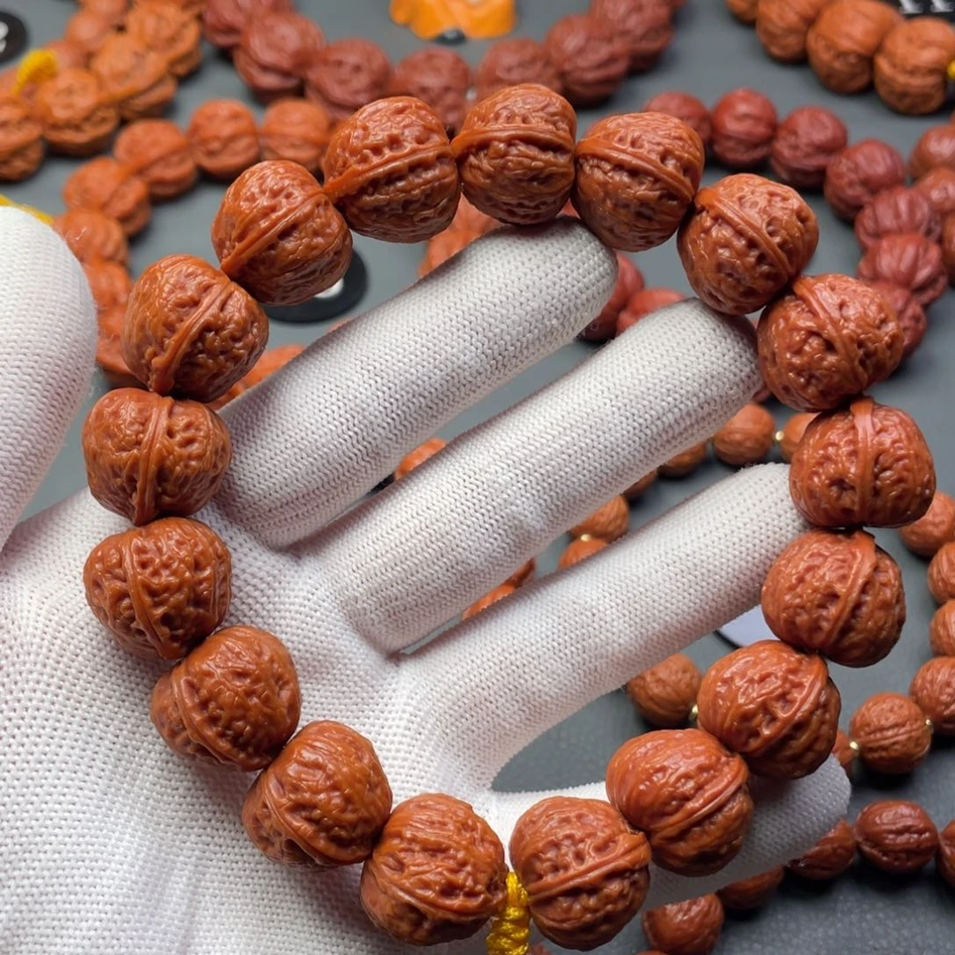 手串文玩核桃野生核桃苹果圆磨盘秋子手持