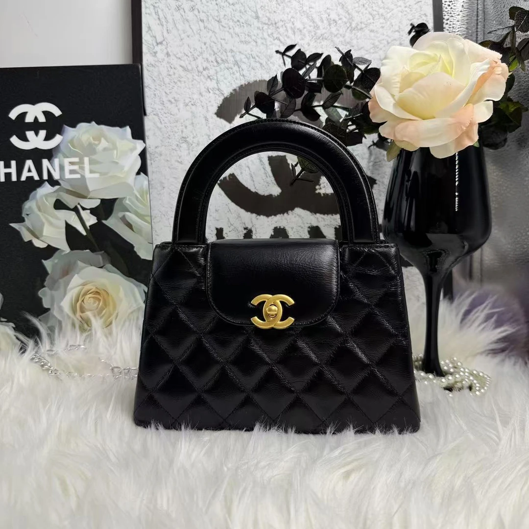 未使用 Chanel/香奈儿 林纳奢品丨Kelly大号黑金油蜡牛芯片单肩包