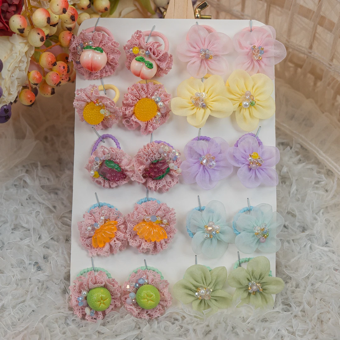 饰阿梁2942 春款水果花朵拇指圈组合头饰儿童小女孩发夹发饰可爱