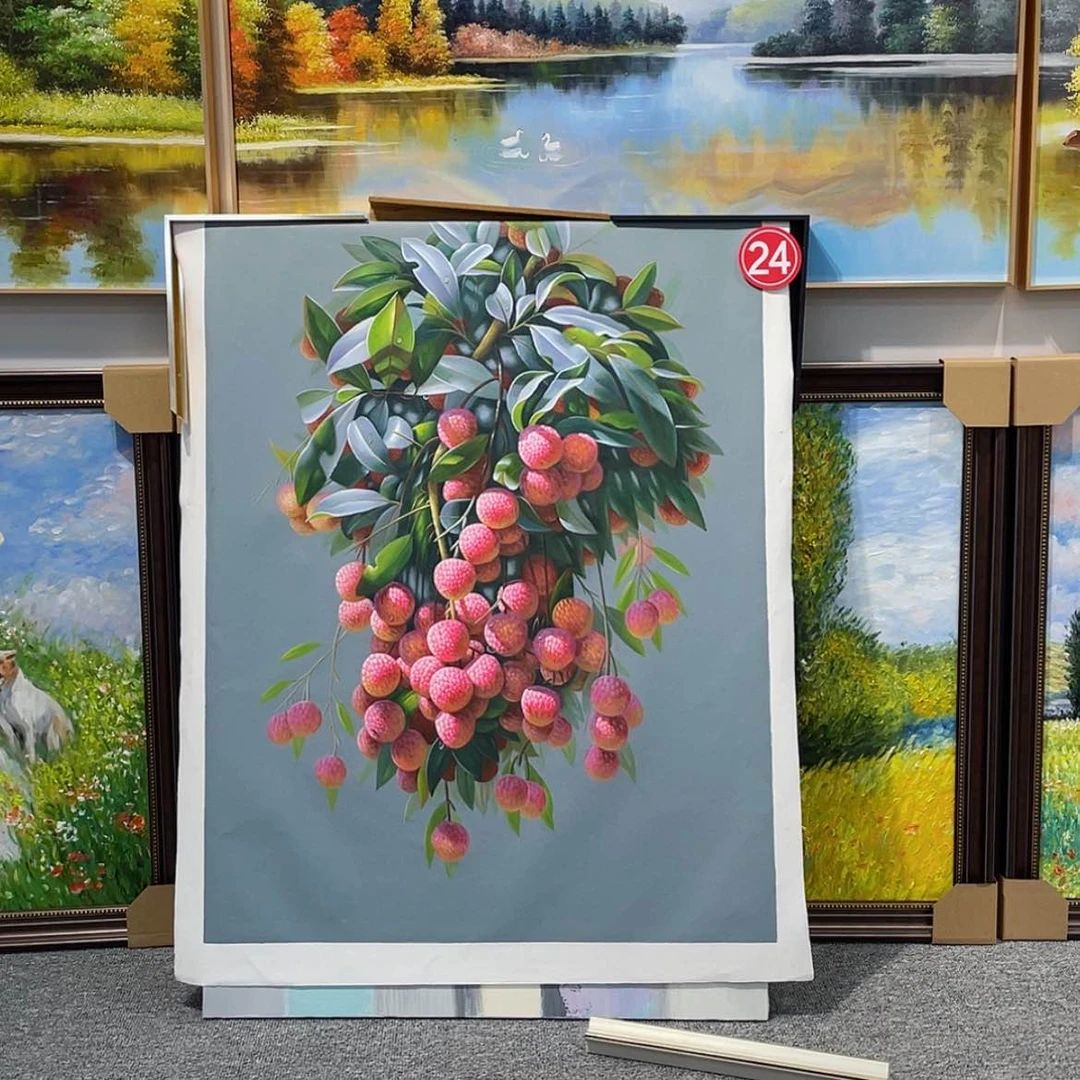 【闪购商品】油画冰*写实荔枝图 70×90含金色铝合金外框