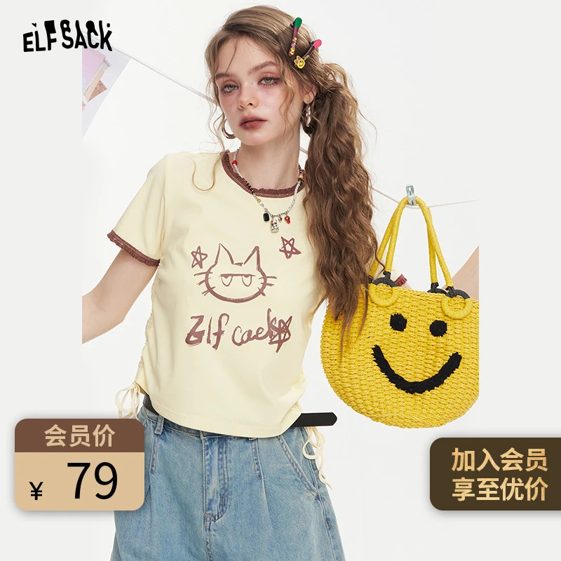 妖精的口袋夏季T恤手绘修身25205194