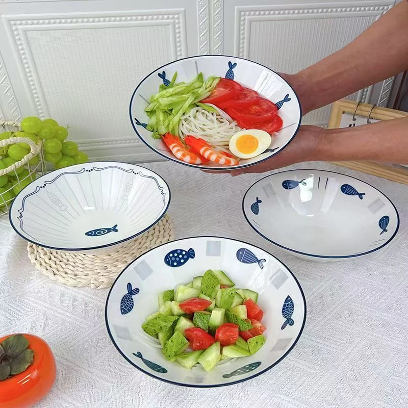 【粉丝福利】4只8英寸年年有鱼日式斗笠碗