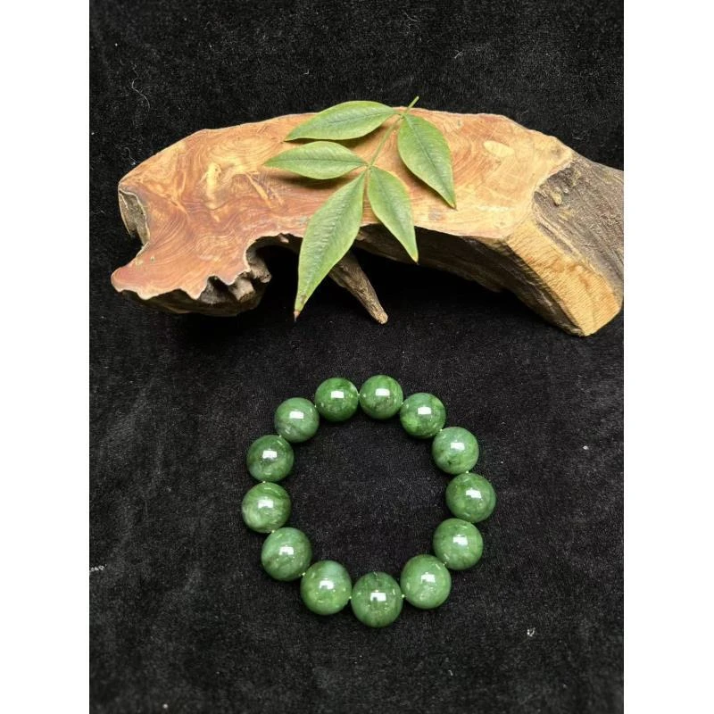 【官方甄选】新疆和田玉碧玉圆珠约16mm多样性发货 8D-1蓝