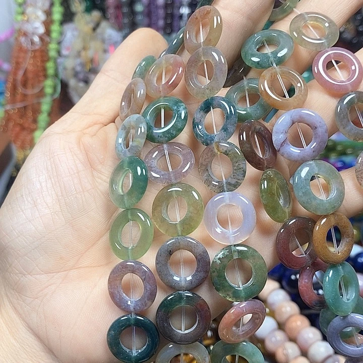 未镶嵌玛瑙/玉髓珠宝半成品水草玛瑙卡16mm