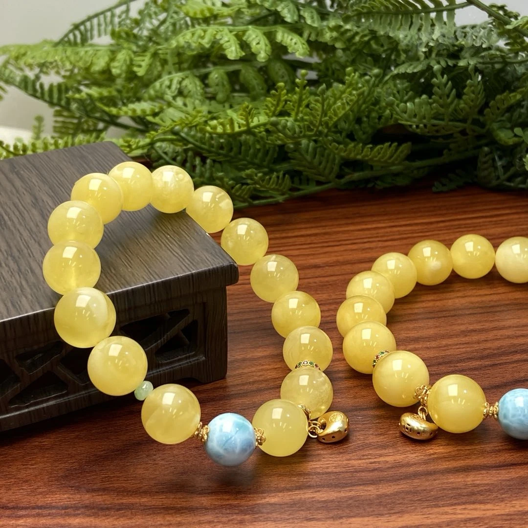 【星浩好物】蜜蜡DIY单圈手串-QT03H534【多样性发一件】11.5mm+