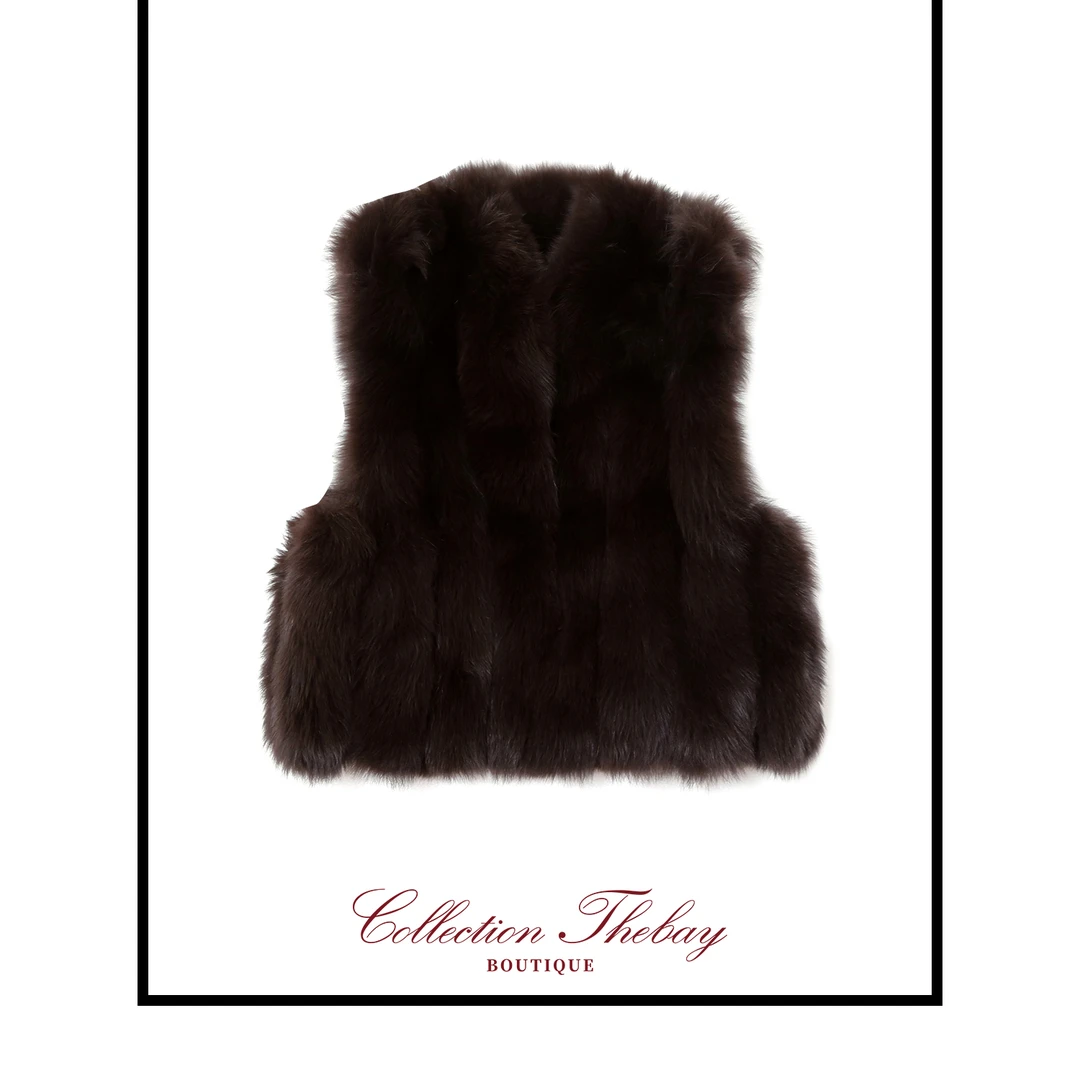TheBay【勃朗峰】100%狐狸毛立领竖排马甲Bay2SDBJ0516
