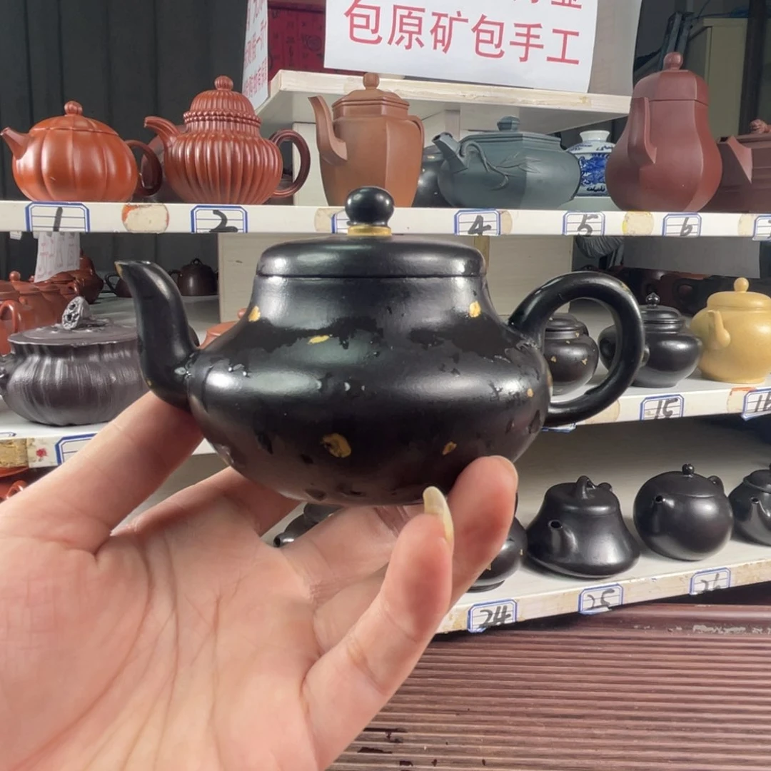 茶壶紫砂小煤窑朱泥捂灰半手180毫升