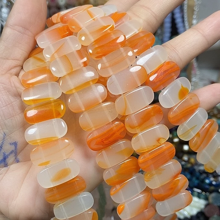 玛瑙/玉髓未镶嵌珠宝半成品玛瑙手牌卡20*10mm短款