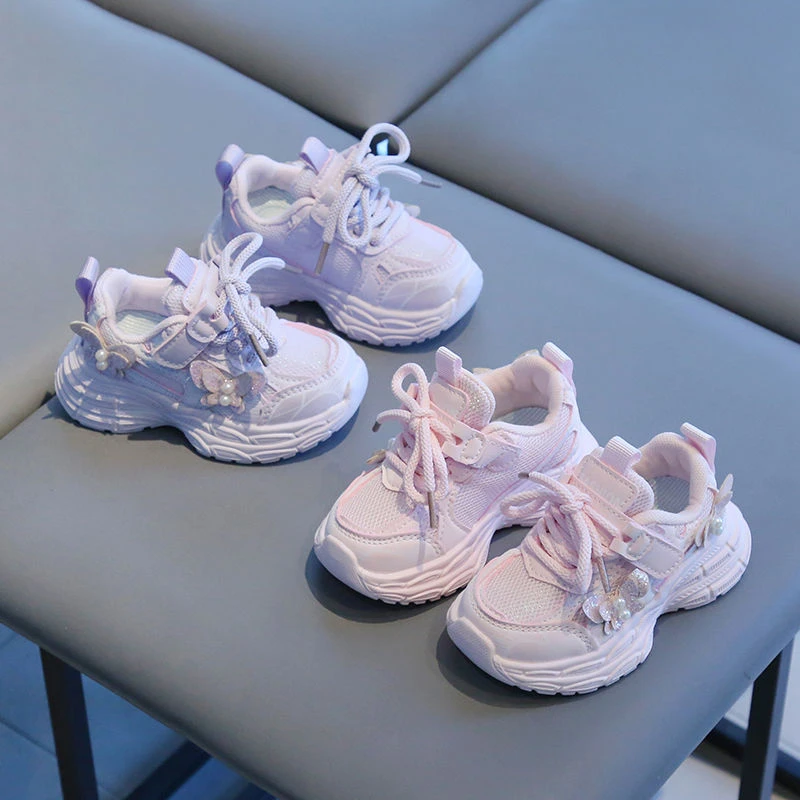 女童韩版运动鞋网面2025春秋新款儿童老爹透气软底休闲跑步公主风