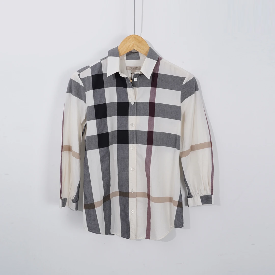 95新 BURBERRY/博柏利 绵/SC0448/长袖衬衫/XS码