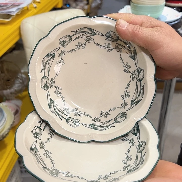 潮州陶瓷餐具微瑕釉下7寸