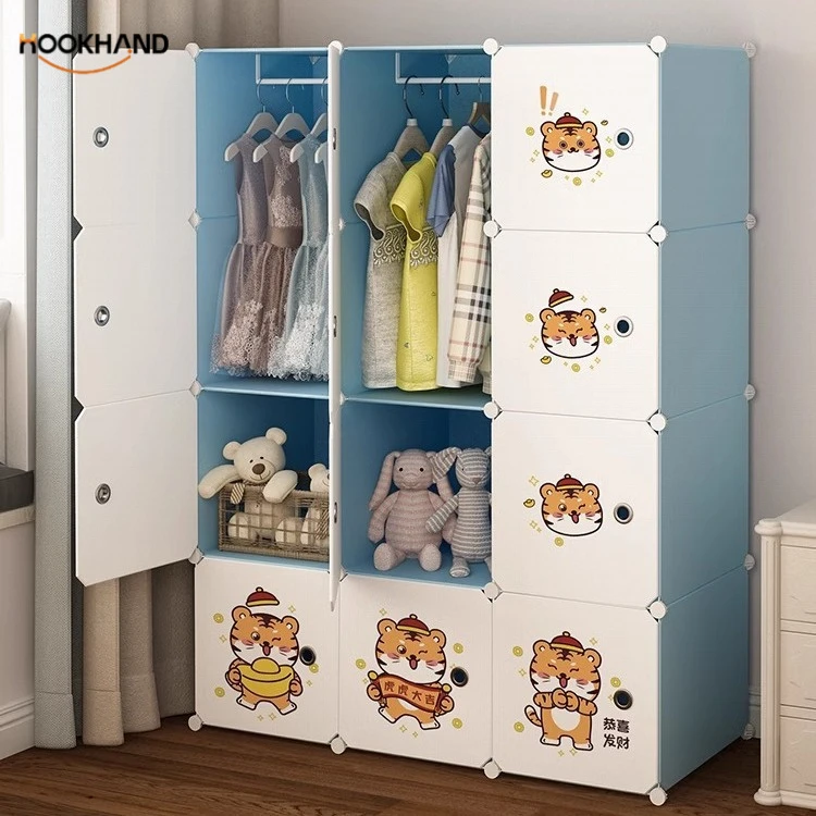 儿童衣柜家用卧室男婴儿宝宝布小衣橱女孩收纳柜子简易塑料储物柜