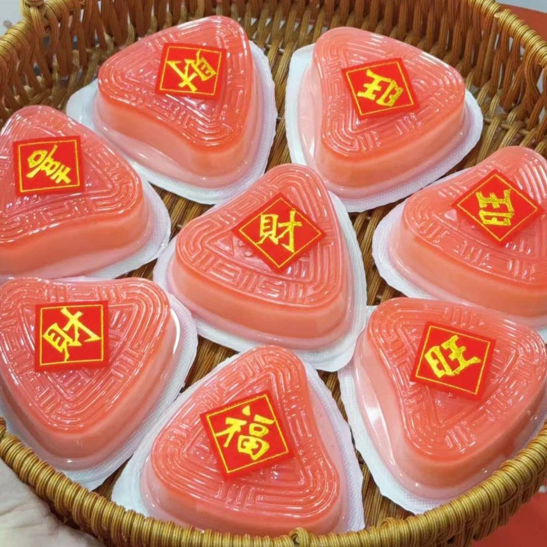 潮汕红桃粿果冻爆浆果冻双色