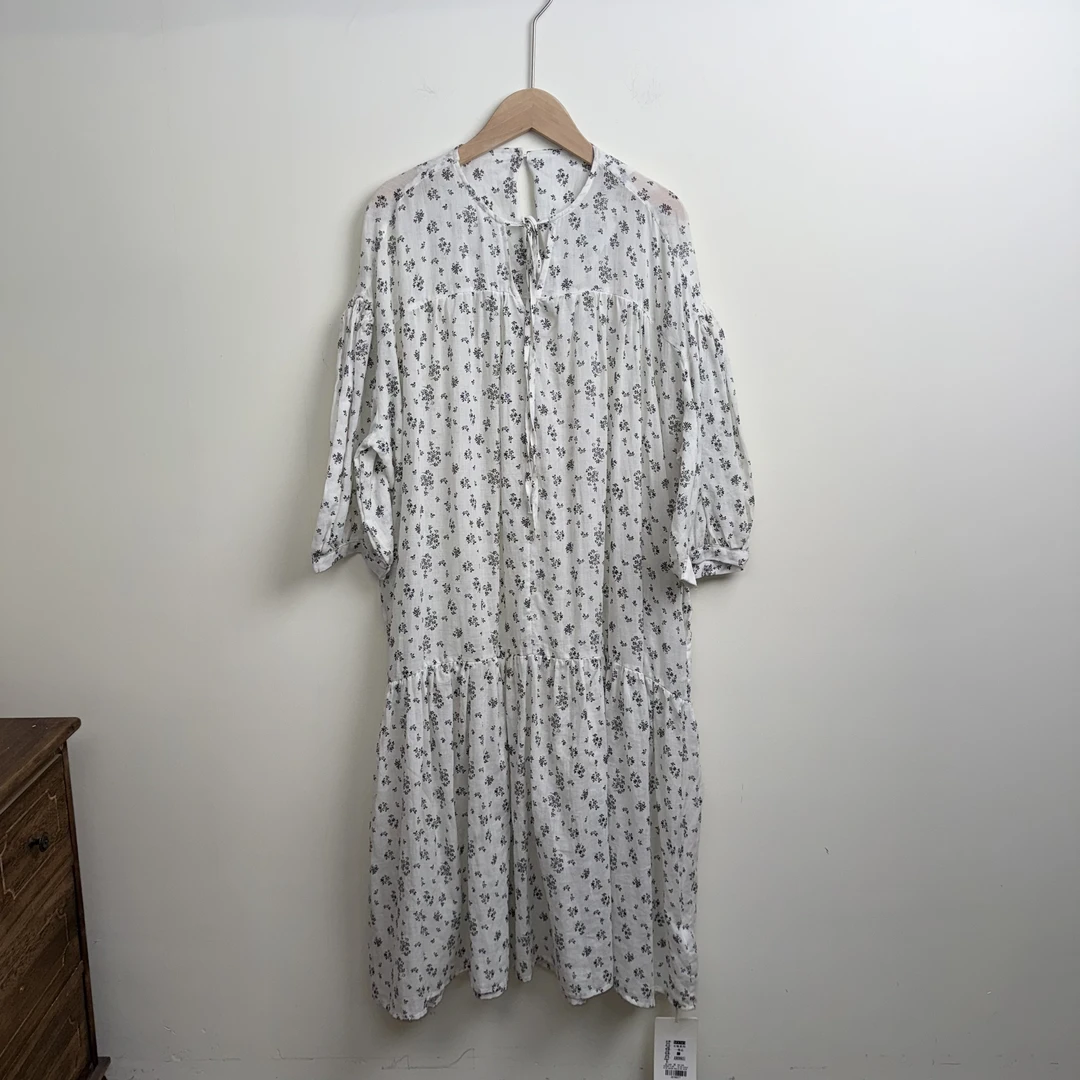 @苎麻碎花文艺时尚连衣裙 MGF909931