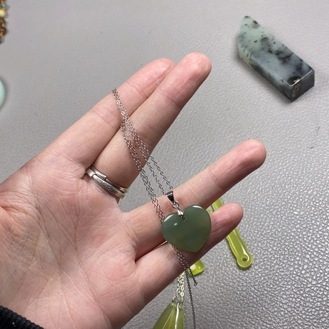 默***陌蛇纹石玉未镶嵌耳饰耳环挂件项链